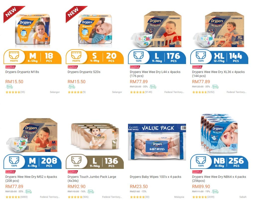 susu bayi dan lampin murah