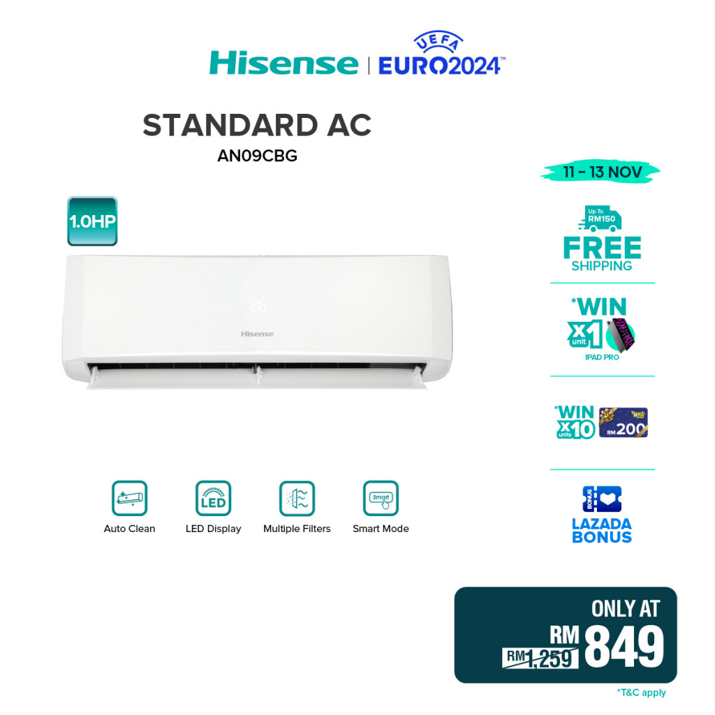 Hisense Standard 1HP Beli Harga Terbaik Di Lazada